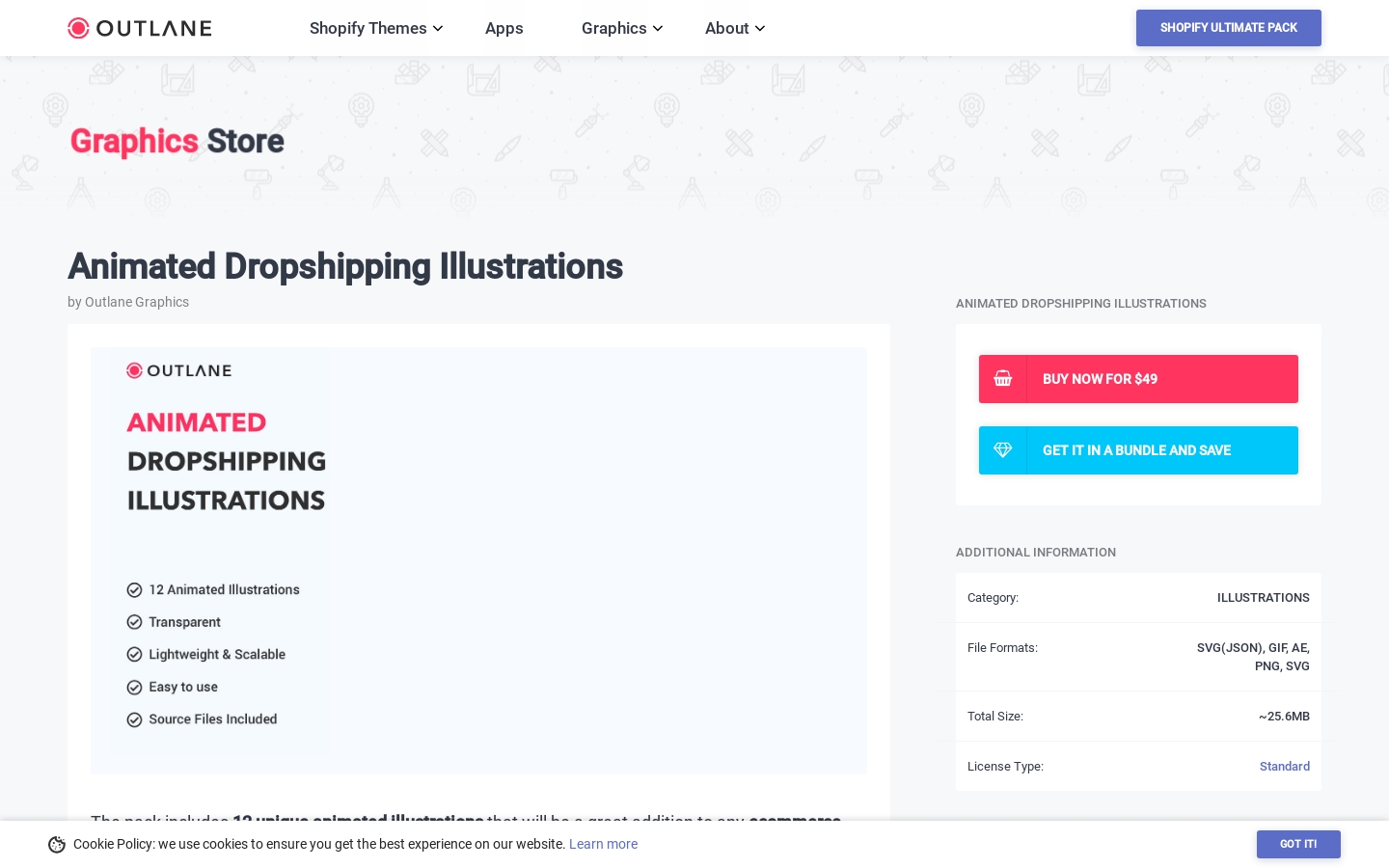 A screenshot of https://outlane.co/graphics/dropshipping-illustrations